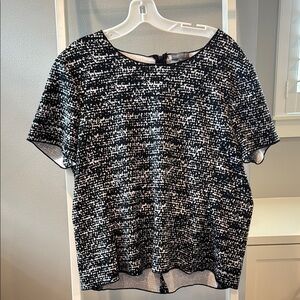 Vince Camuto Chic XL Black and White Women's Top with back zipper